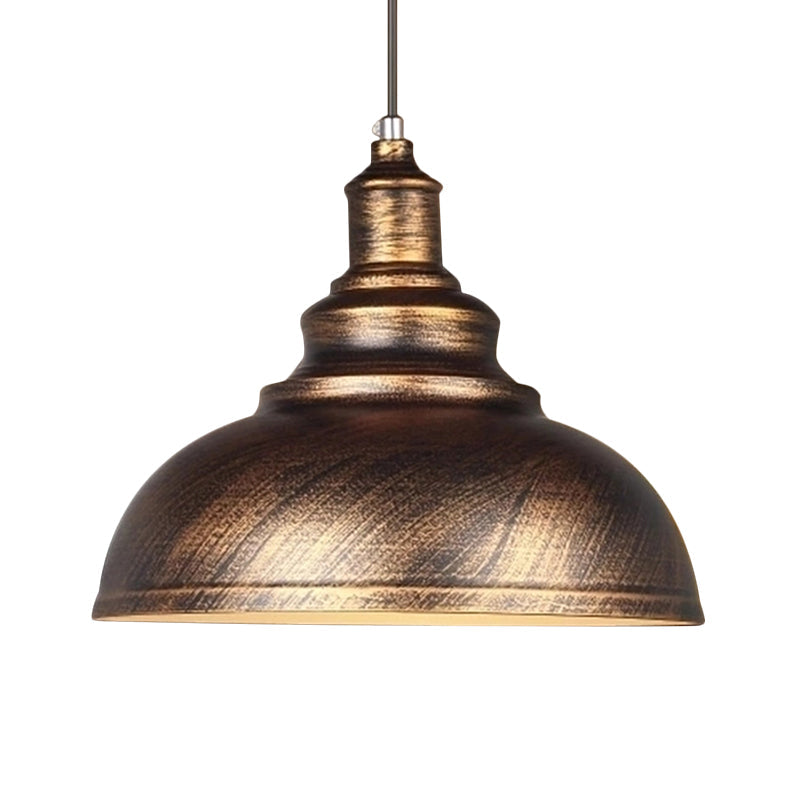 Industrial Metal Bowl Pendant Light Fixture for Kitchen Island, Dining Room & Entryway – Farmhouse Dome Hanging Ceiling Lamp