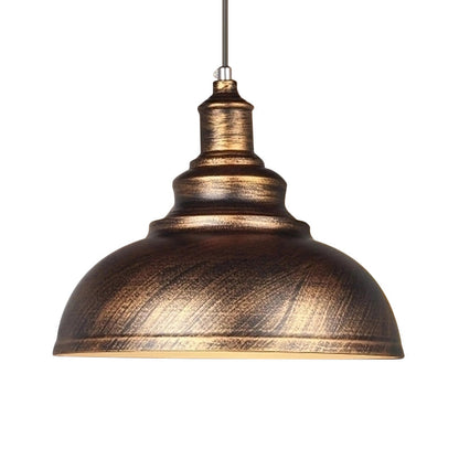 Industrial Metal Bowl Pendant Light Fixture for Kitchen Island, Dining Room & Entryway – Farmhouse Dome Hanging Ceiling Lamp