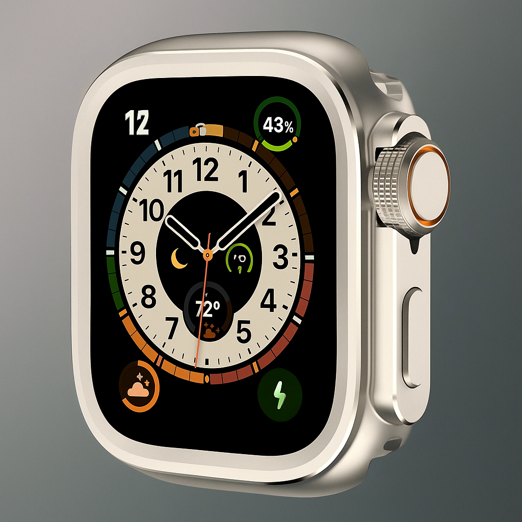 Full-Body Smartwatch Shield for Apple Watch – Titanium & Aluminum Construction, Precision-Fit Protection for 46mm/45mm/44mm Models