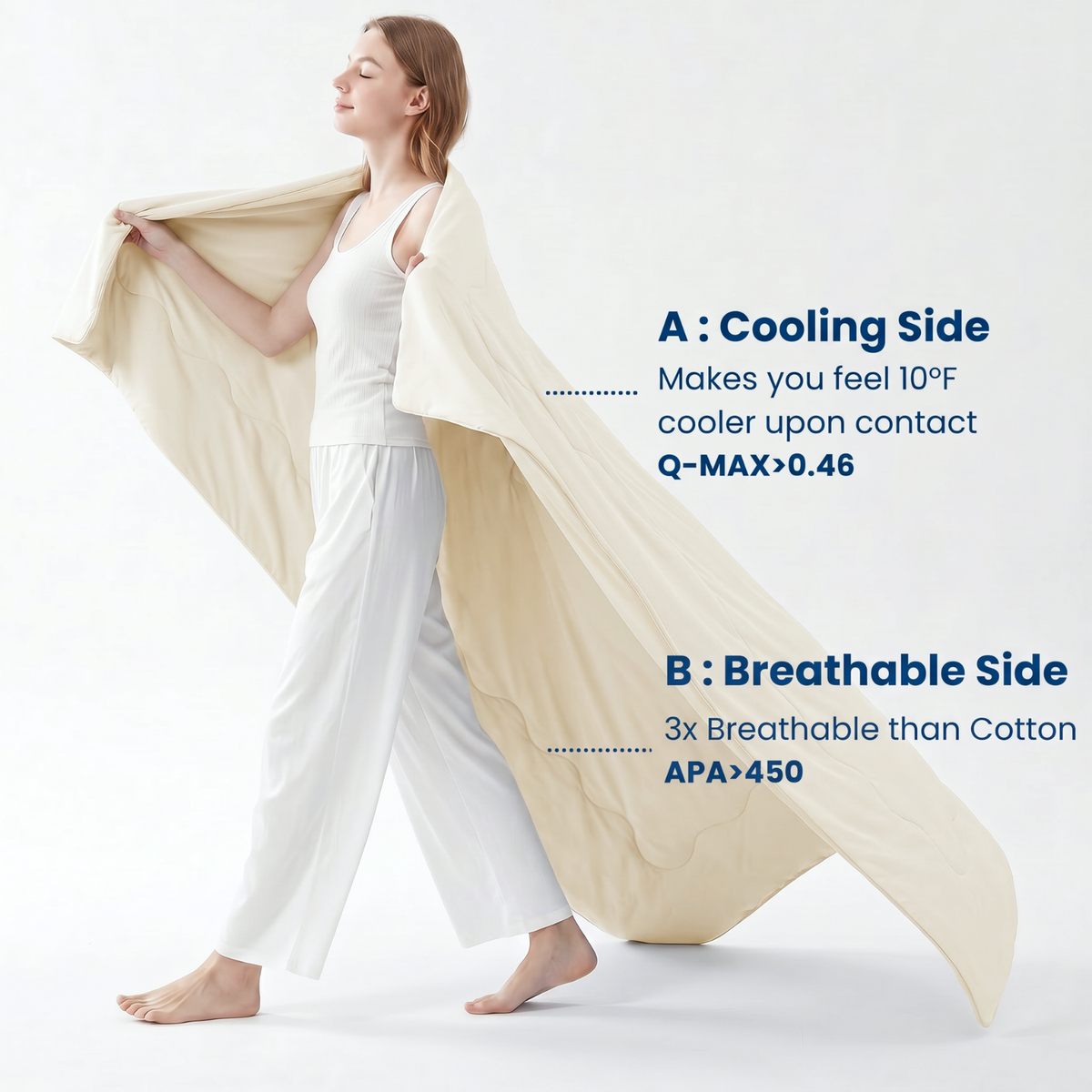 Ultra Cooling Comforter | Double-Sided Design with Advanced Fabric Technology | Lightweight for Year-Round Comfort