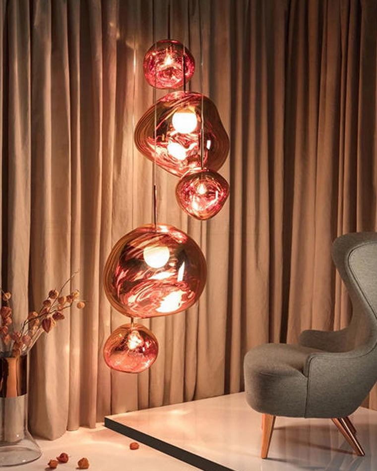Acrylic Drip Pendant Light 6-15 Inch E27 Socket Warm Glow Adjustable Ceiling Fixture Kitchen Island Dining Table Bedroom Bar Restaurant
