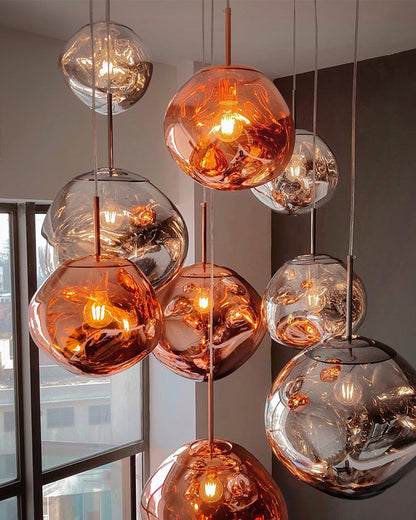 Acrylic Drip Pendant Light 6-15 Inch E27 Socket Warm Glow Adjustable Ceiling Fixture Kitchen Island Dining Table Bedroom Bar Restaurant