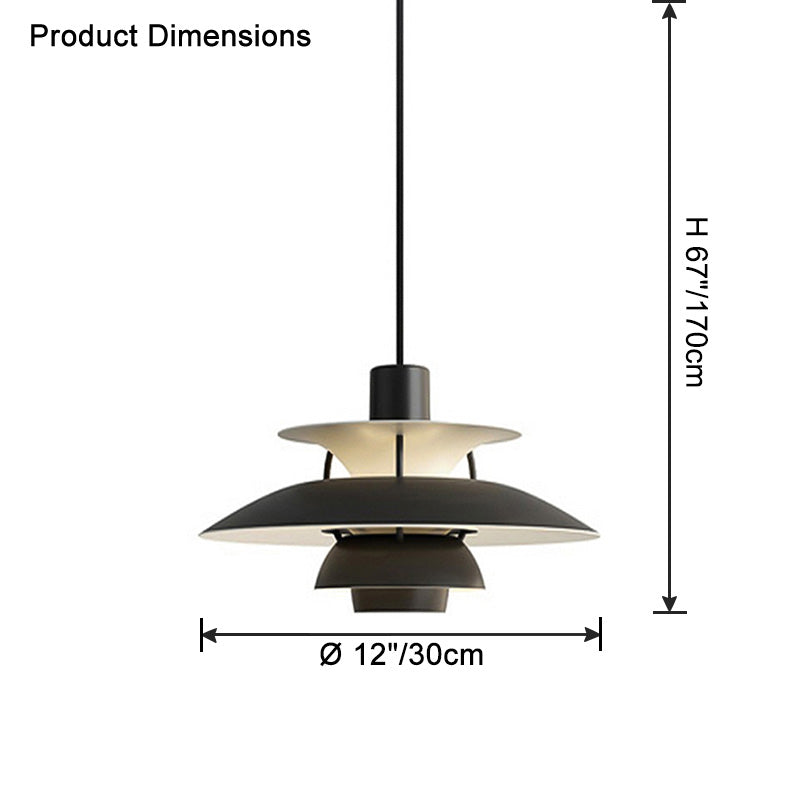 Tiered Metal Shade Hanging Light E27 Socket for Dining Room Kitchen Island Modern Scandinavian Drop Ceiling Fixture