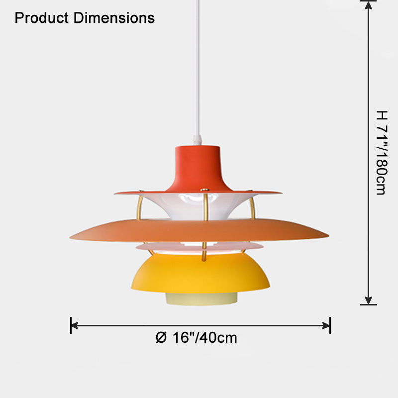 Tiered Metal Shade Hanging Light E27 Socket for Dining Room Kitchen Island Modern Scandinavian Drop Ceiling Fixture