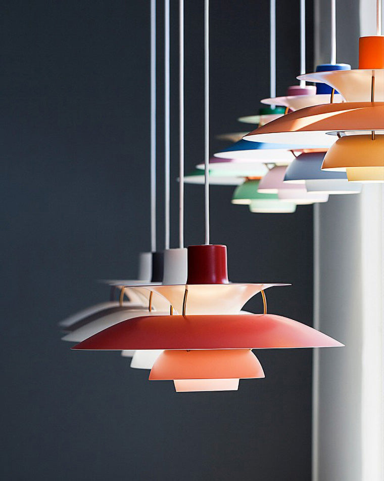 Tiered Metal Shade Hanging Light E27 Socket for Dining Room Kitchen Island Modern Scandinavian Drop Ceiling Fixture