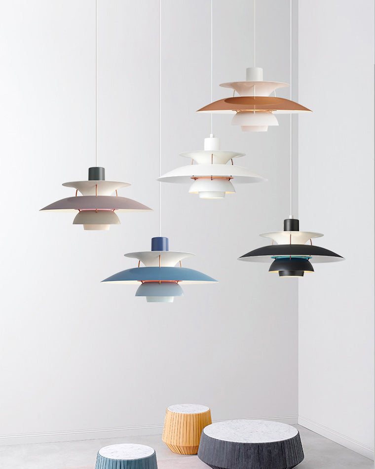 Tiered Metal Shade Hanging Light E27 Socket for Dining Room Kitchen Island Modern Scandinavian Drop Ceiling Fixture