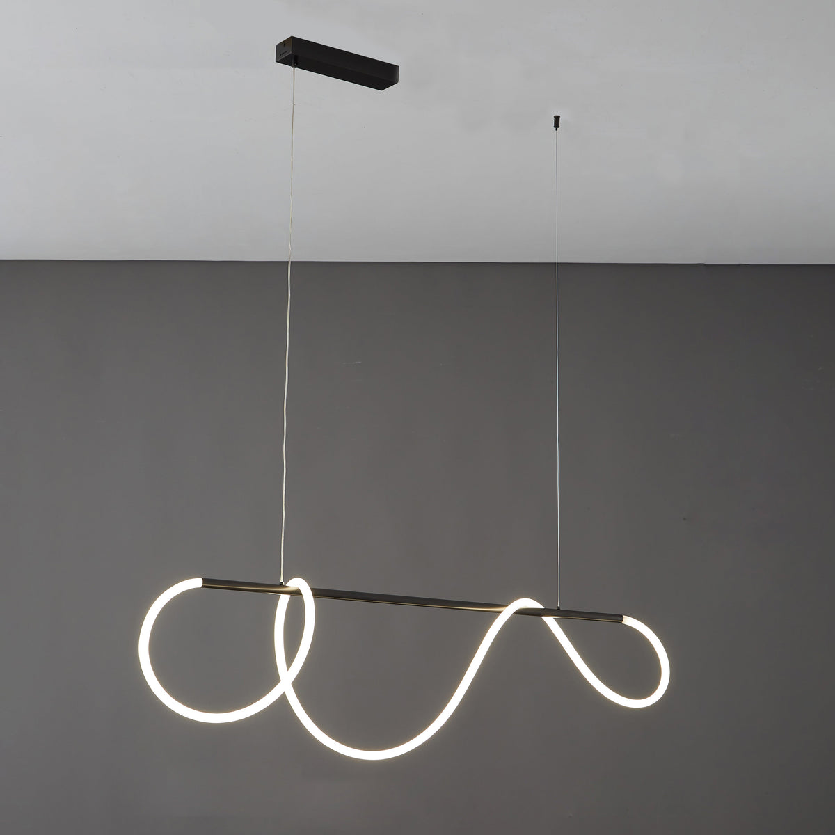 Adjustable Pendant Light Fixture with Remote Dimming 43 in Silicone LED for Kitchen Island Dining Table Modern Hanging Ceiling Lamp Gold Bla