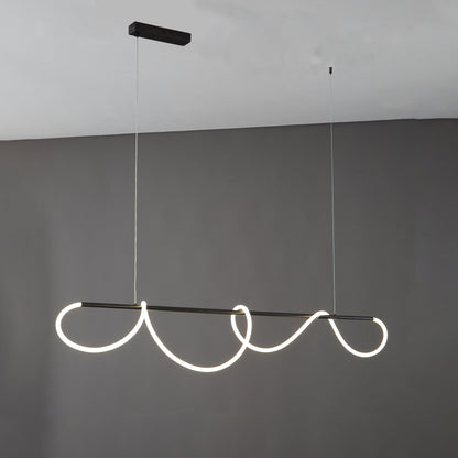 Adjustable Pendant Light Fixture with Remote Dimming 43 in Silicone LED for Kitchen Island Dining Table Modern Hanging Ceiling Lamp Gold Bla