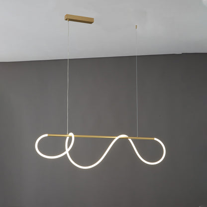 Adjustable Pendant Light Fixture with Remote Dimming 43 in Silicone LED for Kitchen Island Dining Table Modern Hanging Ceiling Lamp Gold Bla