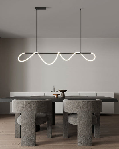 Adjustable Pendant Light Fixture with Remote Dimming 43 in Silicone LED for Kitchen Island Dining Table Modern Hanging Ceiling Lamp Gold Bla