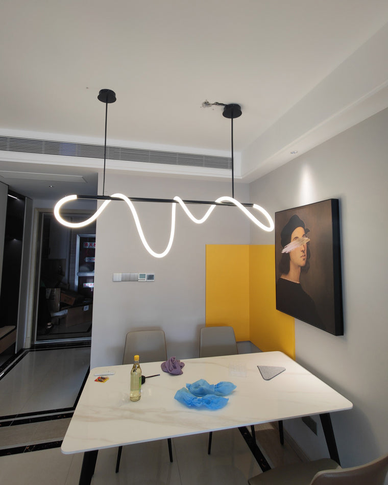 Adjustable Pendant Light Fixture with Remote Dimming 43 in Silicone LED for Kitchen Island Dining Table Modern Hanging Ceiling Lamp Gold Bla