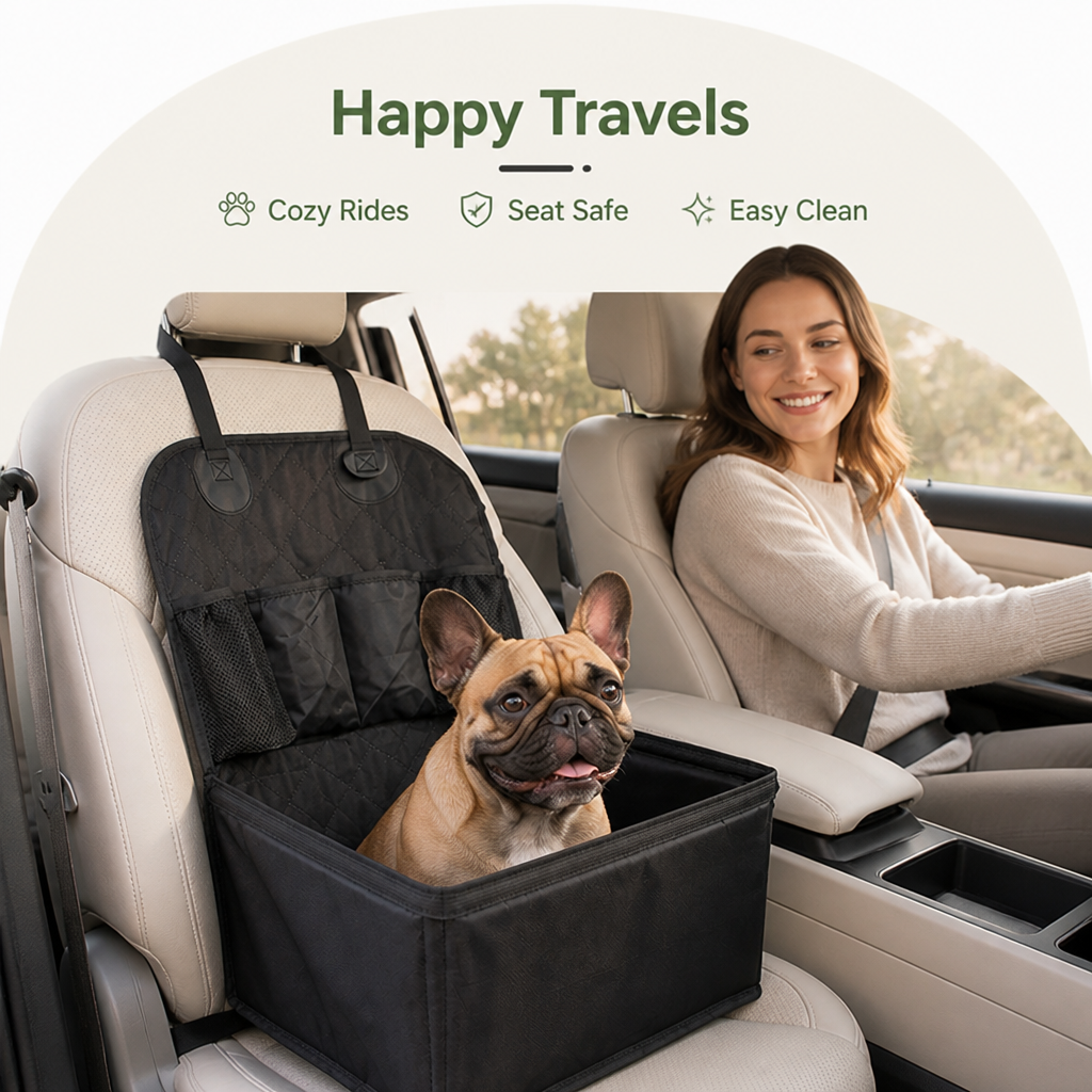 Alfombrilla para asiento de coche Ortekor de tela Oxford resistente a las manchas y lavable (asiento del copiloto)