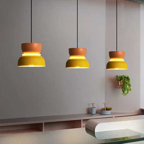 Lámpara colgante LED sencilla con acabado blanco