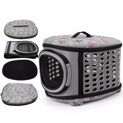 Transportín para gatos grandes, transportín plegable con techo rígido y puerta de malla, transportín resistente para visitas al veterinario