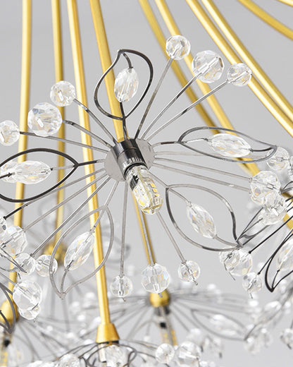 Lámpara de techo de cristal de brazos múltiples, 13 bombillas, 20.5 pulgadas de diámetro, cristal brillante para comedor, sala de estar, vestíbulo, dormitorio, moderna y ajustable