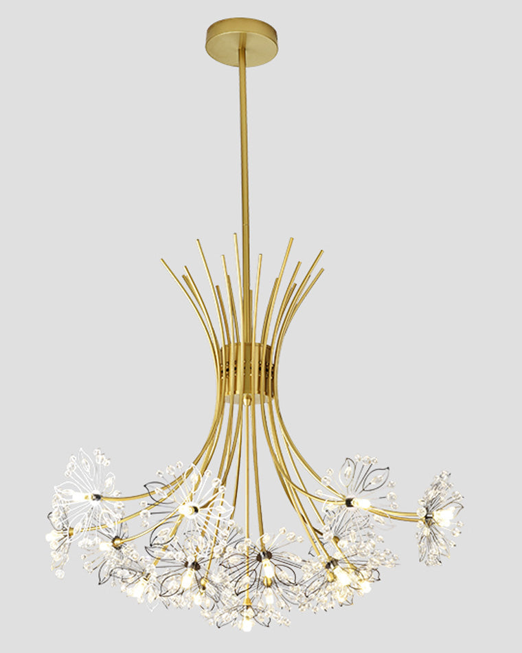 Lámpara de techo de cristal de brazos múltiples, 13 bombillas, 20.5 pulgadas de diámetro, cristal brillante para comedor, sala de estar, vestíbulo, dormitorio, moderna y ajustable