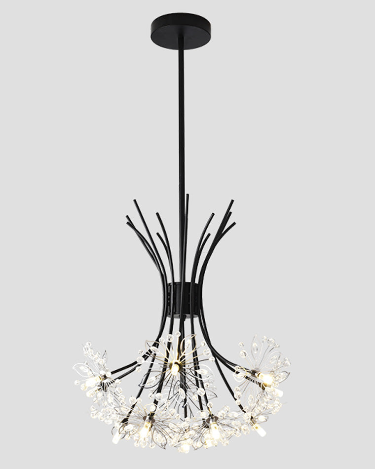 Lámpara de techo de cristal de brazos múltiples, 13 bombillas, 20.5 pulgadas de diámetro, cristal brillante para comedor, sala de estar, vestíbulo, dormitorio, moderna y ajustable