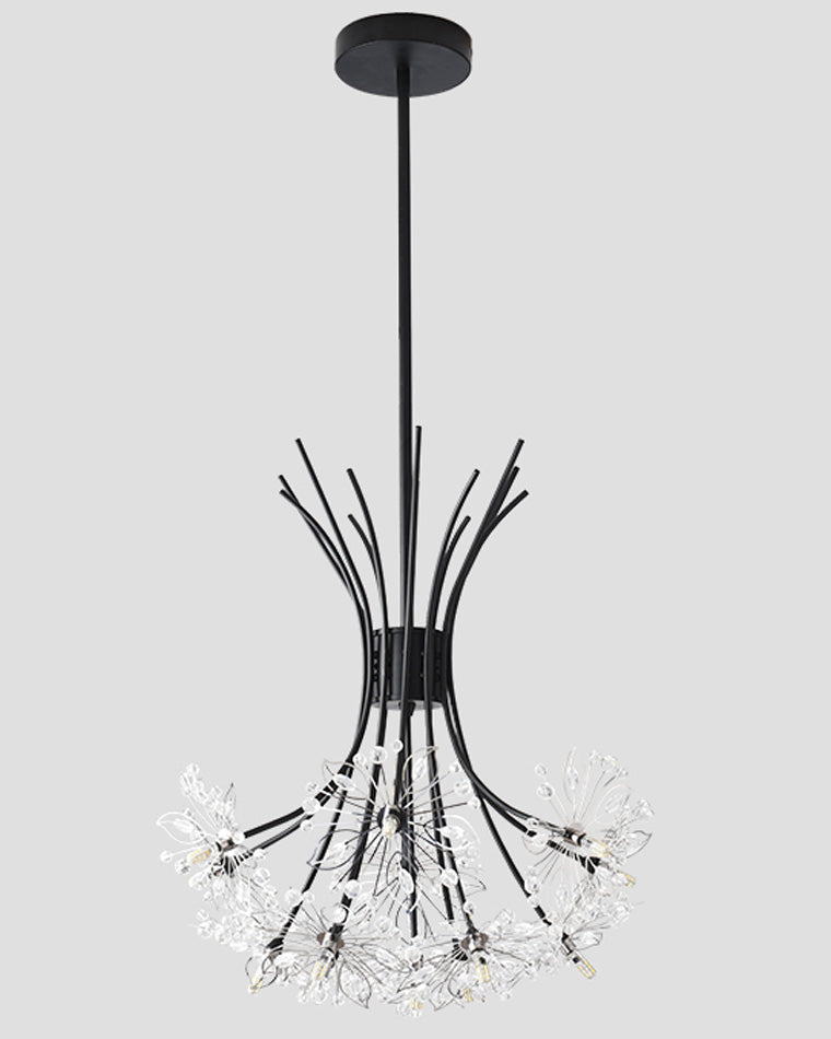 Lámpara de techo de cristal de brazos múltiples, 13 bombillas, 20.5 pulgadas de diámetro, cristal brillante para comedor, sala de estar, vestíbulo, dormitorio, moderna y ajustable