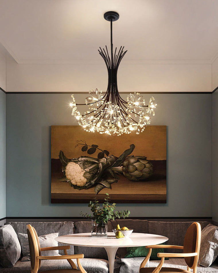 Lámpara de techo de cristal de brazos múltiples, 13 bombillas, 20.5 pulgadas de diámetro, cristal brillante para comedor, sala de estar, vestíbulo, dormitorio, moderna y ajustable