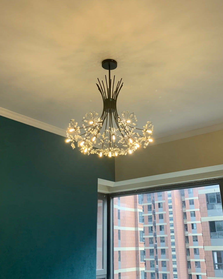 Lámpara de techo de cristal de brazos múltiples, 13 bombillas, 20.5 pulgadas de diámetro, cristal brillante para comedor, sala de estar, vestíbulo, dormitorio, moderna y ajustable