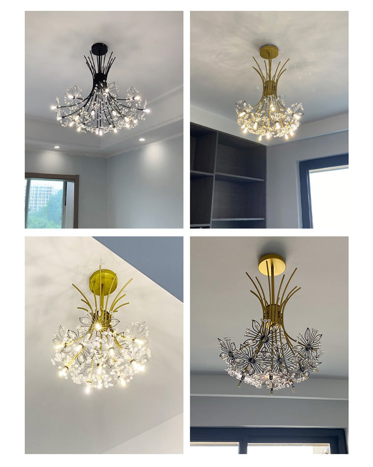 Lámpara de techo de cristal de brazos múltiples, 13 bombillas, 20.5 pulgadas de diámetro, cristal brillante para comedor, sala de estar, vestíbulo, dormitorio, moderna y ajustable