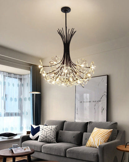 Lámpara de techo de cristal de brazos múltiples, 13 bombillas, 20.5 pulgadas de diámetro, cristal brillante para comedor, sala de estar, vestíbulo, dormitorio, moderna y ajustable