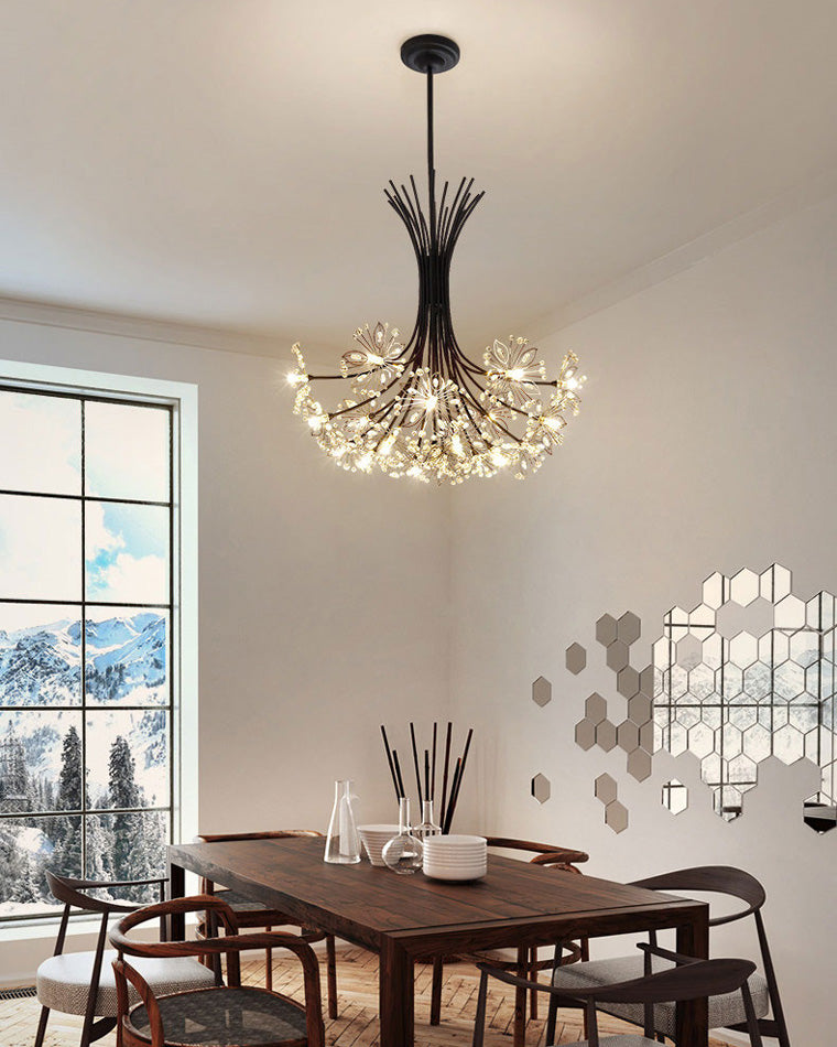 Lámpara de techo de cristal de brazos múltiples, 13 bombillas, 20.5 pulgadas de diámetro, cristal brillante para comedor, sala de estar, vestíbulo, dormitorio, moderna y ajustable