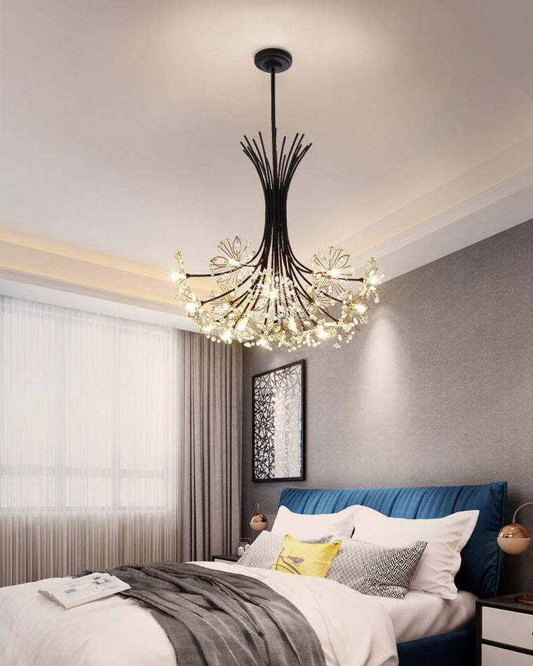 Lámpara de techo de cristal de brazos múltiples, 13 bombillas, 20.5 pulgadas de diámetro, cristal brillante para comedor, sala de estar, vestíbulo, dormitorio, moderna y ajustable