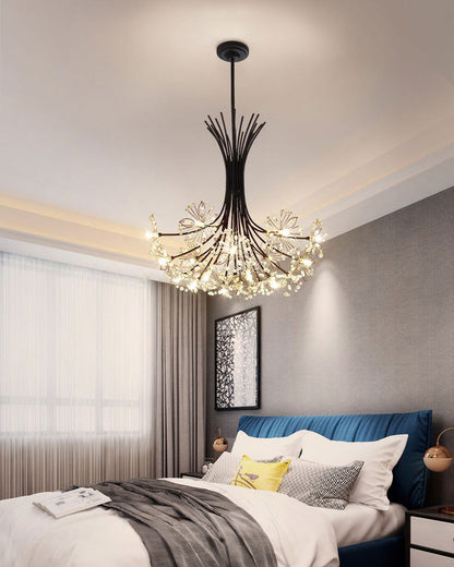 Lámpara de techo de cristal de brazos múltiples, 13 bombillas, 20.5 pulgadas de diámetro, cristal brillante para comedor, sala de estar, vestíbulo, dormitorio, moderna y ajustable