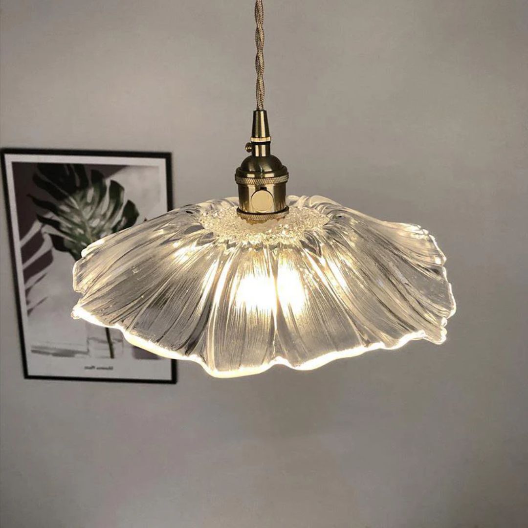 Fluted Glass Drop Ceiling Fixture 11 in Burgundy Shade Gold Hardware E27 Socket for Kitchen Island Entryway Ambient Overhead Illumination
