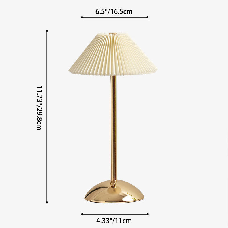Lámpara de escritorio de estilo escandinavo con pantalla de tela plisada y puerto USB | Iluminación acogedora para interiores modernos