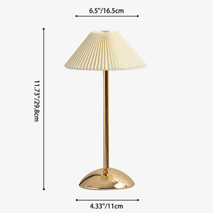 Lámpara de escritorio de estilo escandinavo con pantalla de tela plisada y puerto USB | Iluminación acogedora para interiores modernos