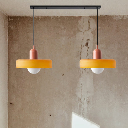 Dual-Shade Glass Hanging Light Fixture G9 Socket 14 Inch Ceiling Mount for Kitchen Island Dining Table Living Room Modern Overhead Lighting