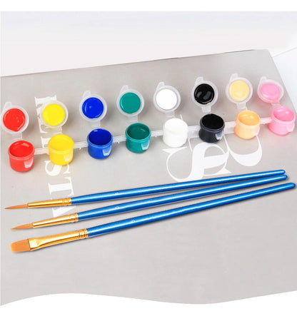 Kit de pintura por números para adultos y niños – Escena de bosque con casa del árbol – Proyecto de arte relajante con pinturas y pinceles
