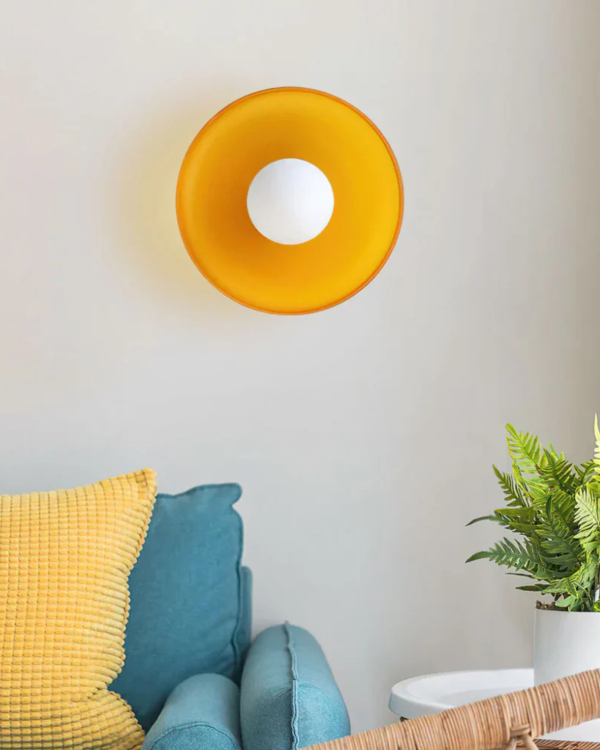 Flush Mount Ceiling Light with Glass Shade and Metal Frame for Living Room, Bedroom, Hallway – Round Overhead Fixture with Warm White Glow