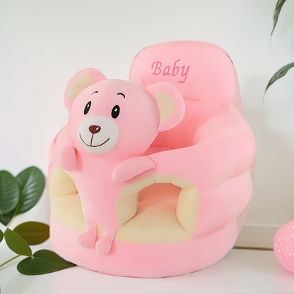 Plush Baby Support Seat for Learning to Sit – Soft Animal Character Chair with Backrest for Infants & Toddlers