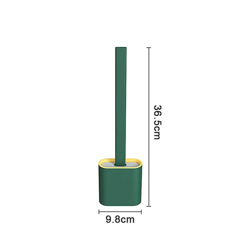 Silicone Toilet Brush with Holder – Flexible Bristles for Deep Cleaning – Hygienic Bathroom Scrubber with Long Handle – Modern Design