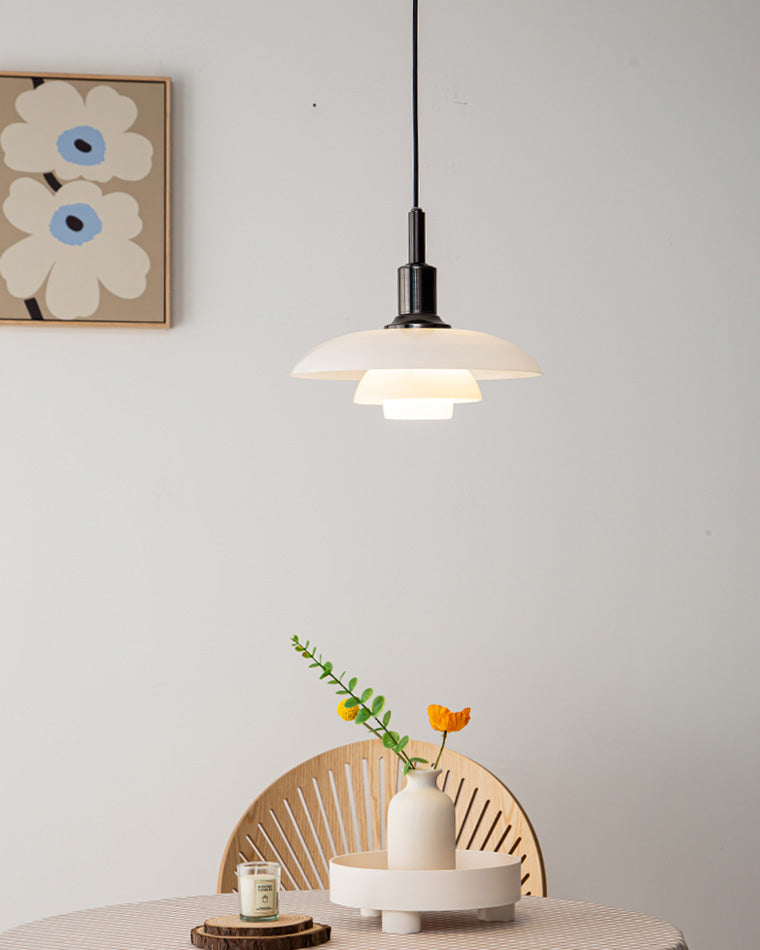 Glass Globe Ceiling Light 11-Inch White Shade Adjustable Hanging Fixture E27 Socket for Kitchen Dining Room Bedroom Modern Minimalist Scandi