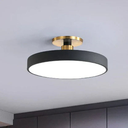 Round Acrylic Flush Mount Light 24 Inch Gold LED Bedroom Living Room Overhead Fixture Scandinavian Style Modern Home Ceiling Lighting