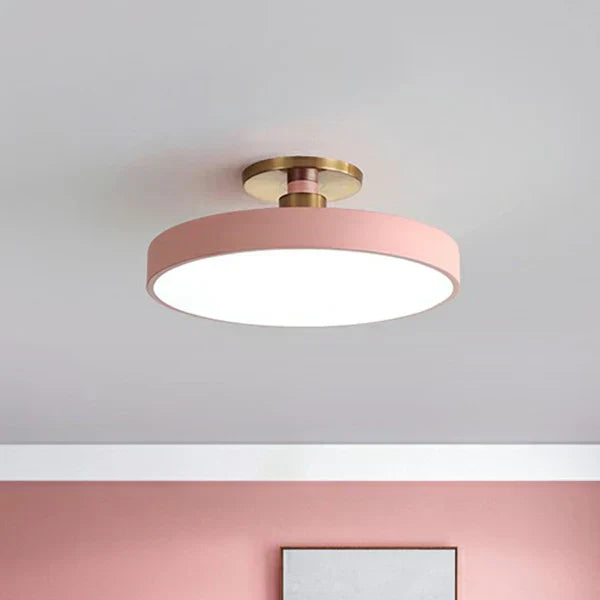 Round Acrylic Flush Mount Light 24 Inch Gold LED Bedroom Living Room Overhead Fixture Scandinavian Style Modern Home Ceiling Lighting