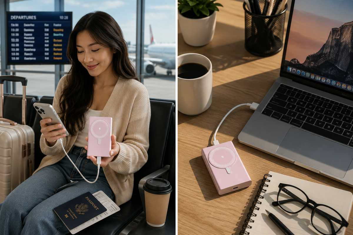 Ortekor Portable Charger | Magnetic Best Power Bank with Inductive Fast Charging | Best Portable Power Bank for iPhone, Samsung & Android