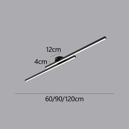 Flush Mount LED Overhead Light | Black Aluminum Linear Low-Profile Fixture for Bedrooms, Entryways & Compact Spaces | Modern Minimalist Desi