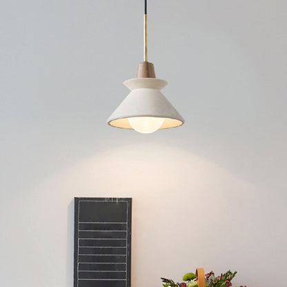 Concrete Dome Pendant Light Fixture White Finish Minimalist Hanging Lamp for Kitchen Island Dining Room Modern Industrial Home Lighting