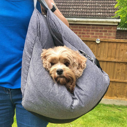 Portable Pet Carrier Booster Seat with Safety Harness and Washable Cover for Small Dogs