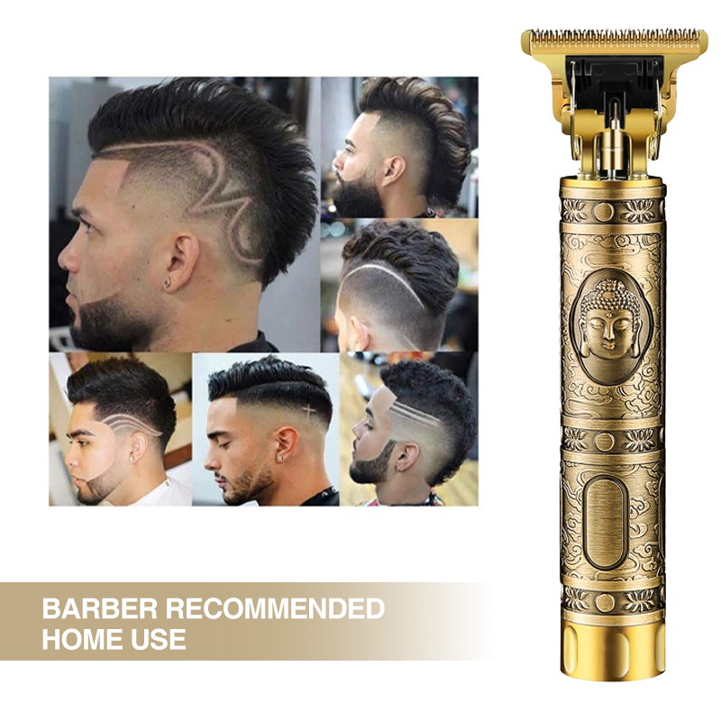 Cordless Precision Hair Clipper with T-Blade for Fade Cuts, Edge-Ups, Beard Shaping & Full Body Detailing – USB Rechargeable, 6-Hour