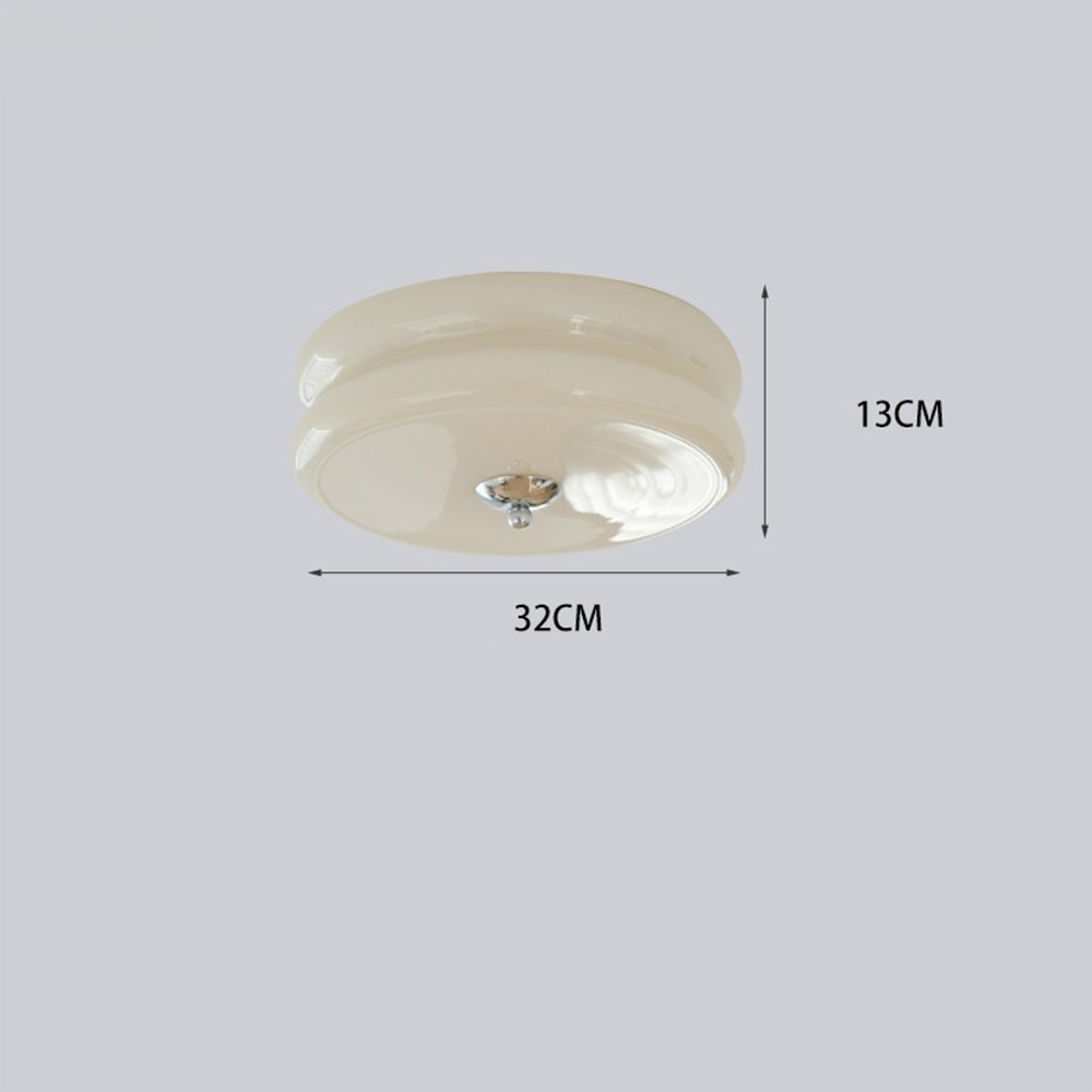 Flush Mount LED Fixture with Adjustable Color Temperature Glass Shade 13 in Diameter for Bedroom Living Room Dining Room Modern Art Deco Sty