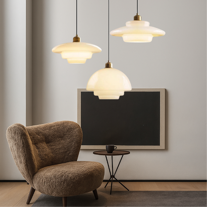Lámpara de techo con globo de cristal esmerilado y casquillo E27 para isla de cocina, mesa de comedor, pasillo, entrada y dormitorio | Lámpara colgante blanca de mediados de siglo para sala de estar