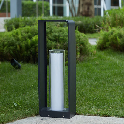 Outdoor Column Path Light – LED Weatherproof Garden Lamp with Rectangular Frame for Patio, Walkway & Landscaping