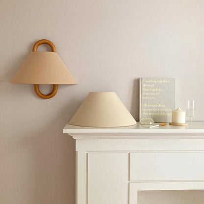 Sconce Light Fixture Wooden Frame Cloth Shade E12 Socket Flexible Install for Bedroom Living Room Hallway Apartment Home