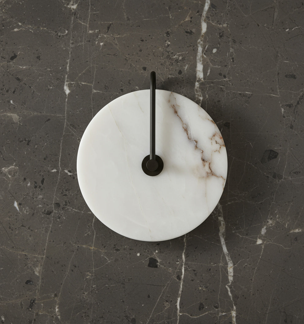 Circular Wall Sconce with Natural Stone & Energy-Efficient LED for Living Room, Bedroom, Hallway